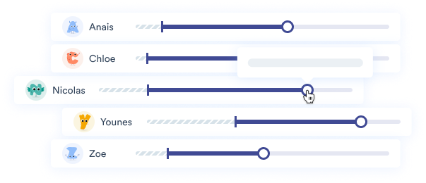 Barre de progression des élèves dans le curriculum des leçons Lalilo